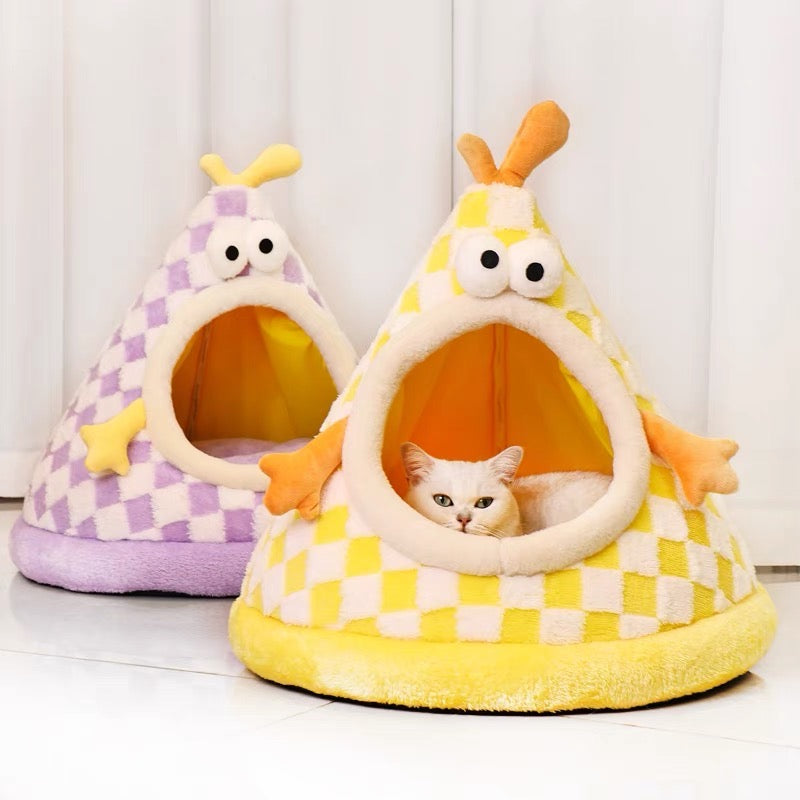 Colorful cone pet bed