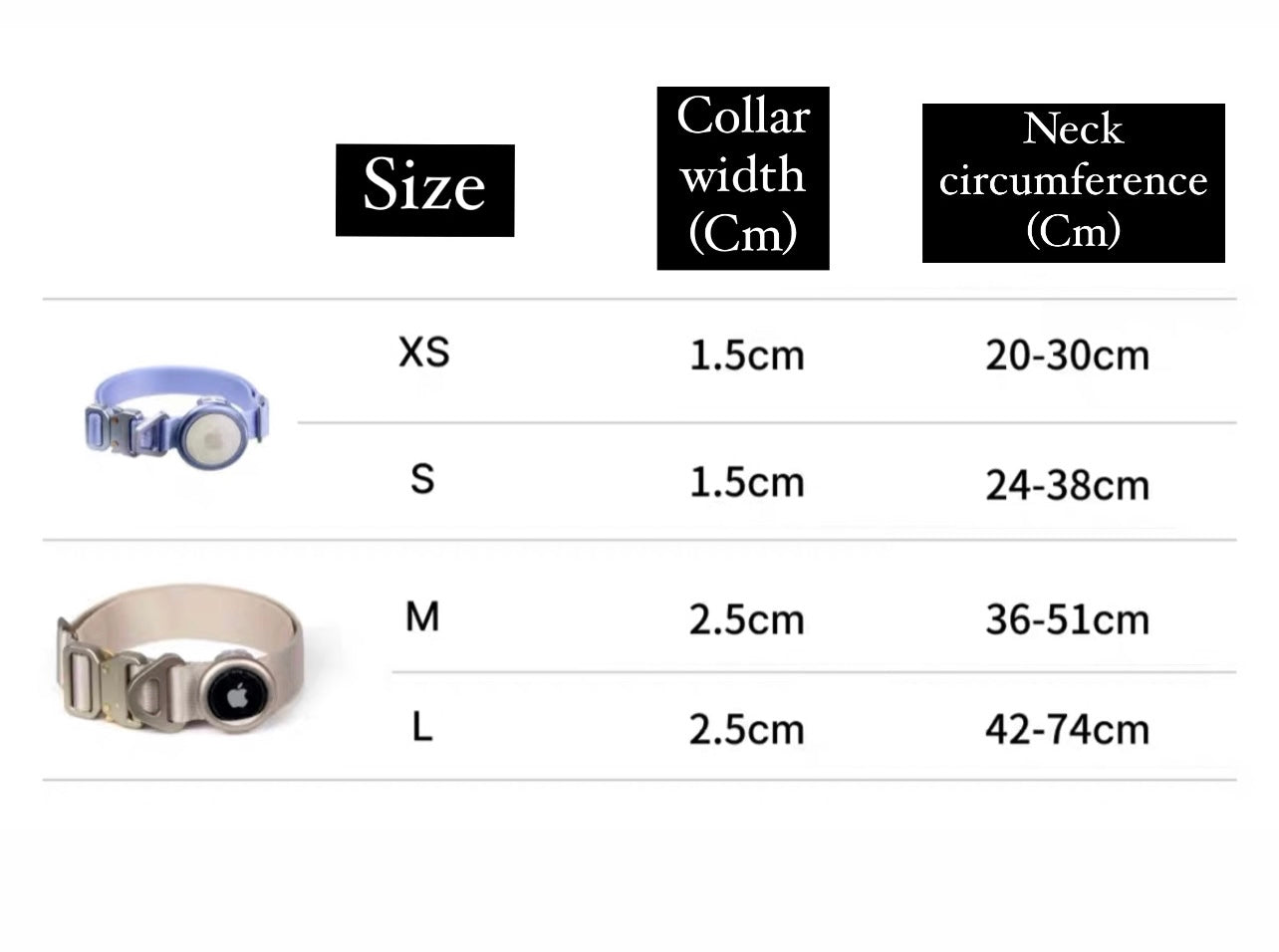 Anti-lost pet collar with AirTag holder (not included AirTag)