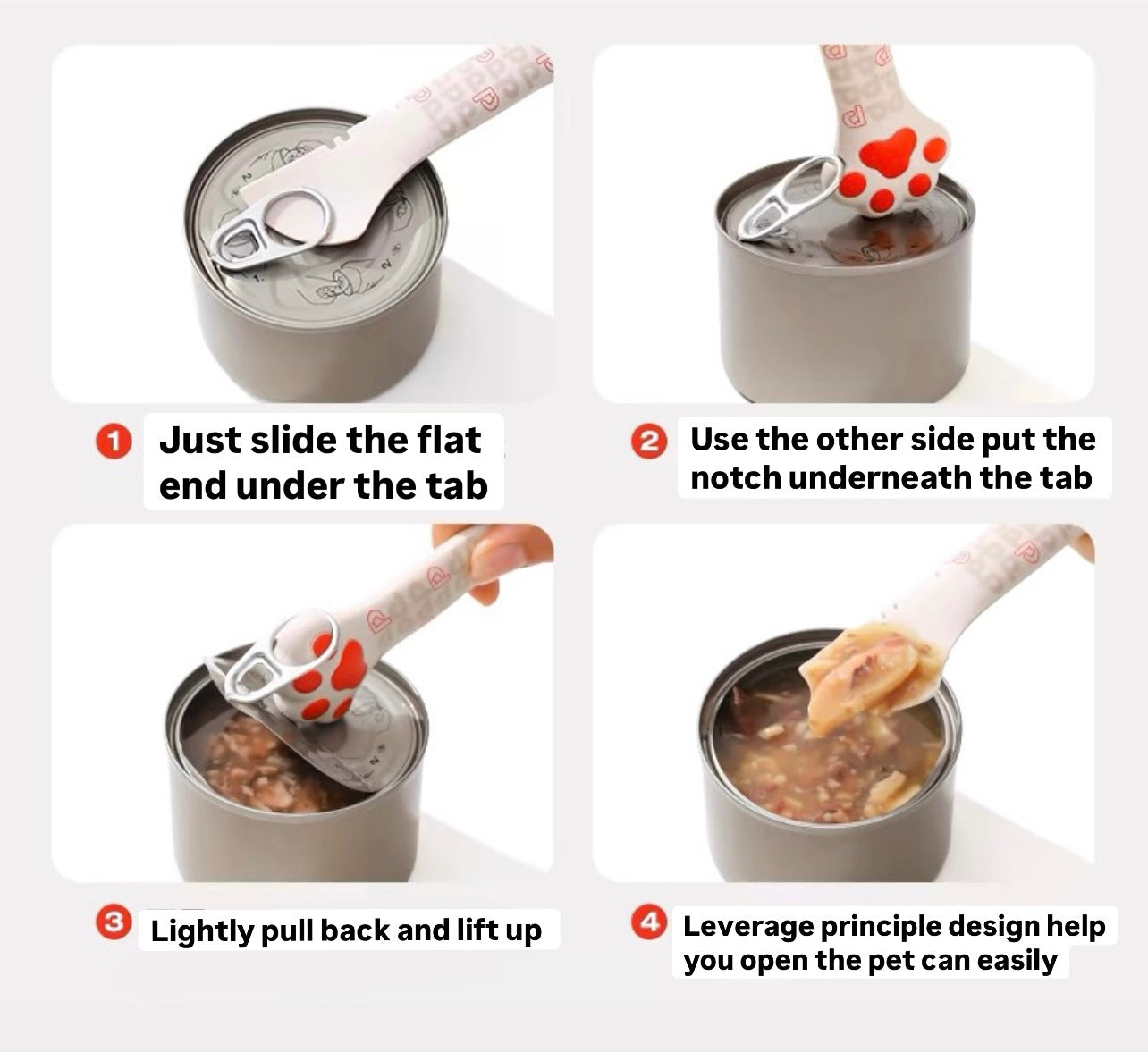 Pet can opener + can lid set
