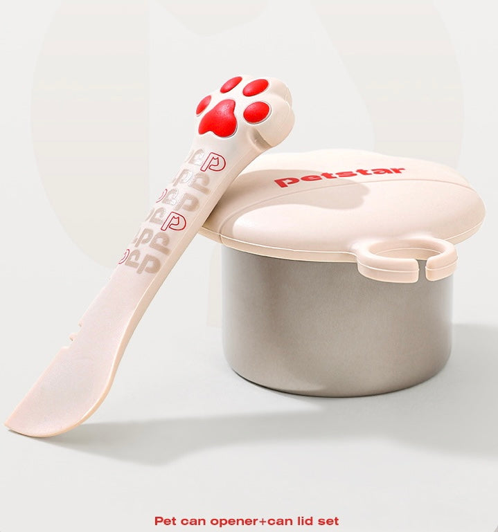 Pet can opener + can lid set