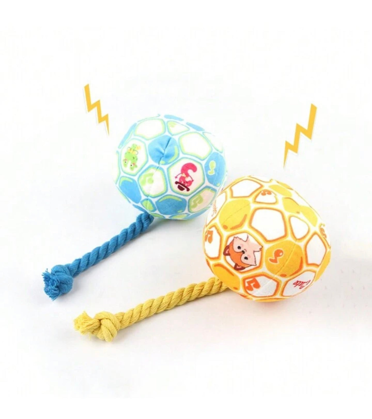 Pet football toy with rope