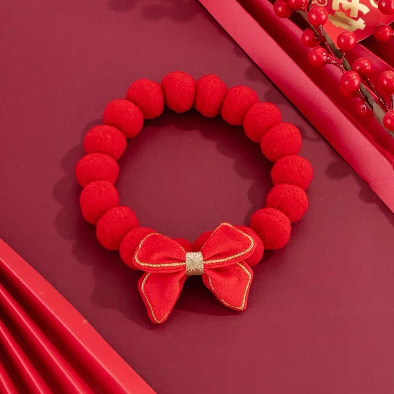 Velvet Bow Charm Collar