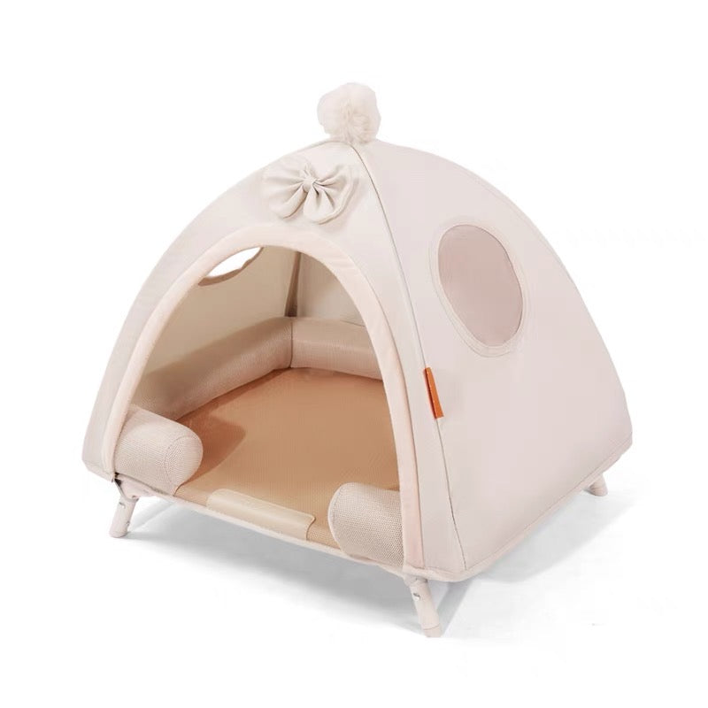 Pet elevated tent bed