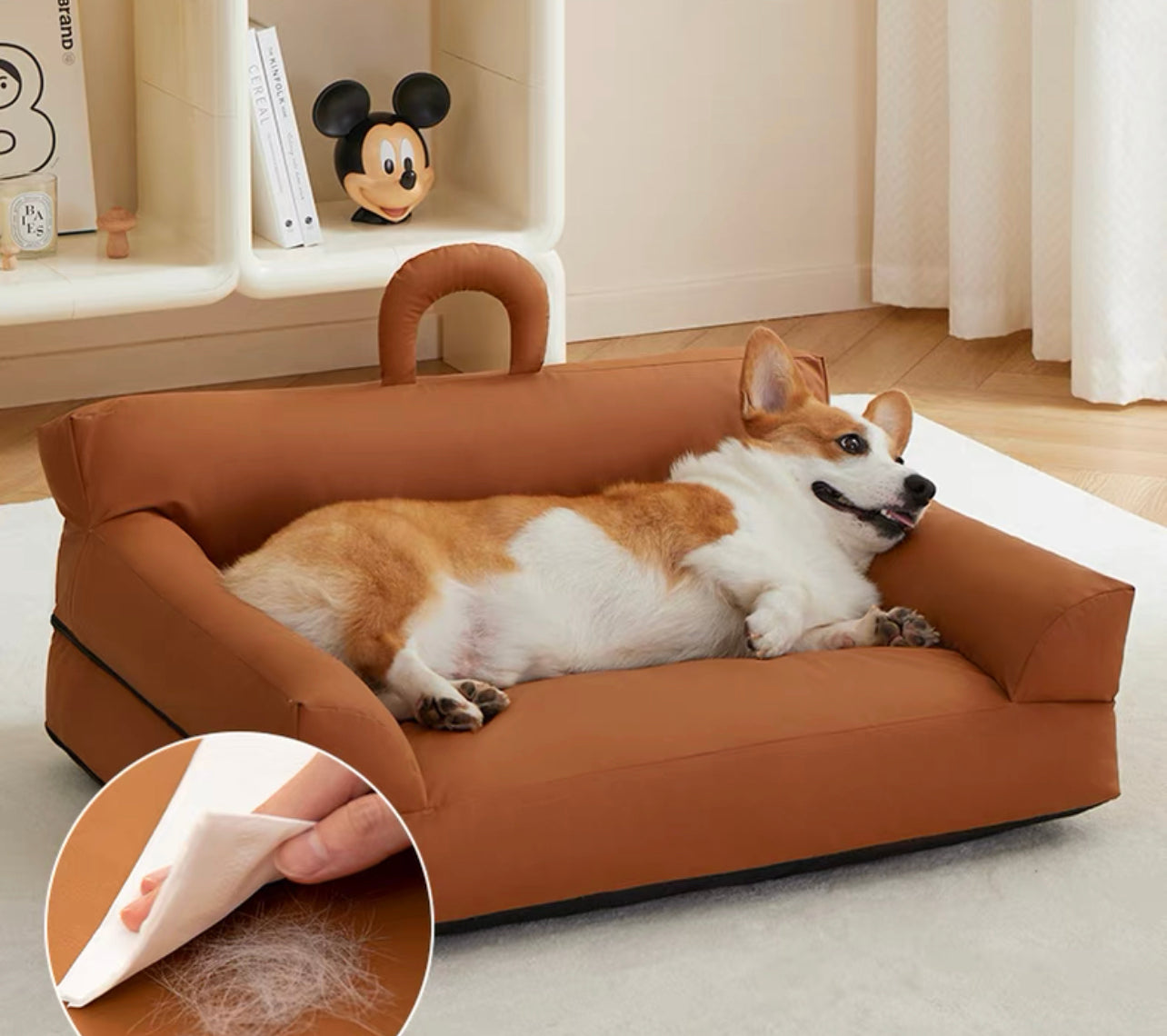 Pet PU leather fabric sofa bed