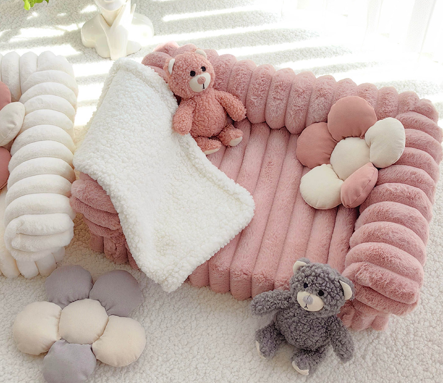 Plush sofa pet bed