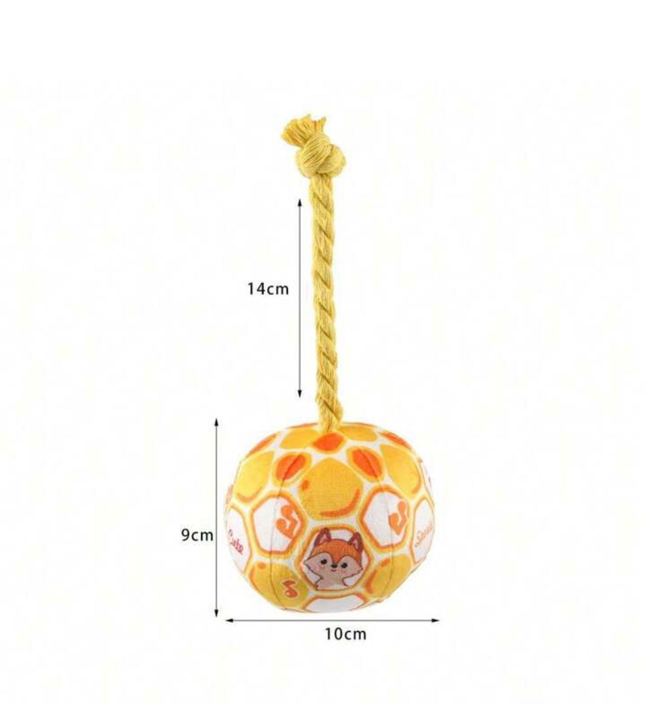 Pet football toy with rope