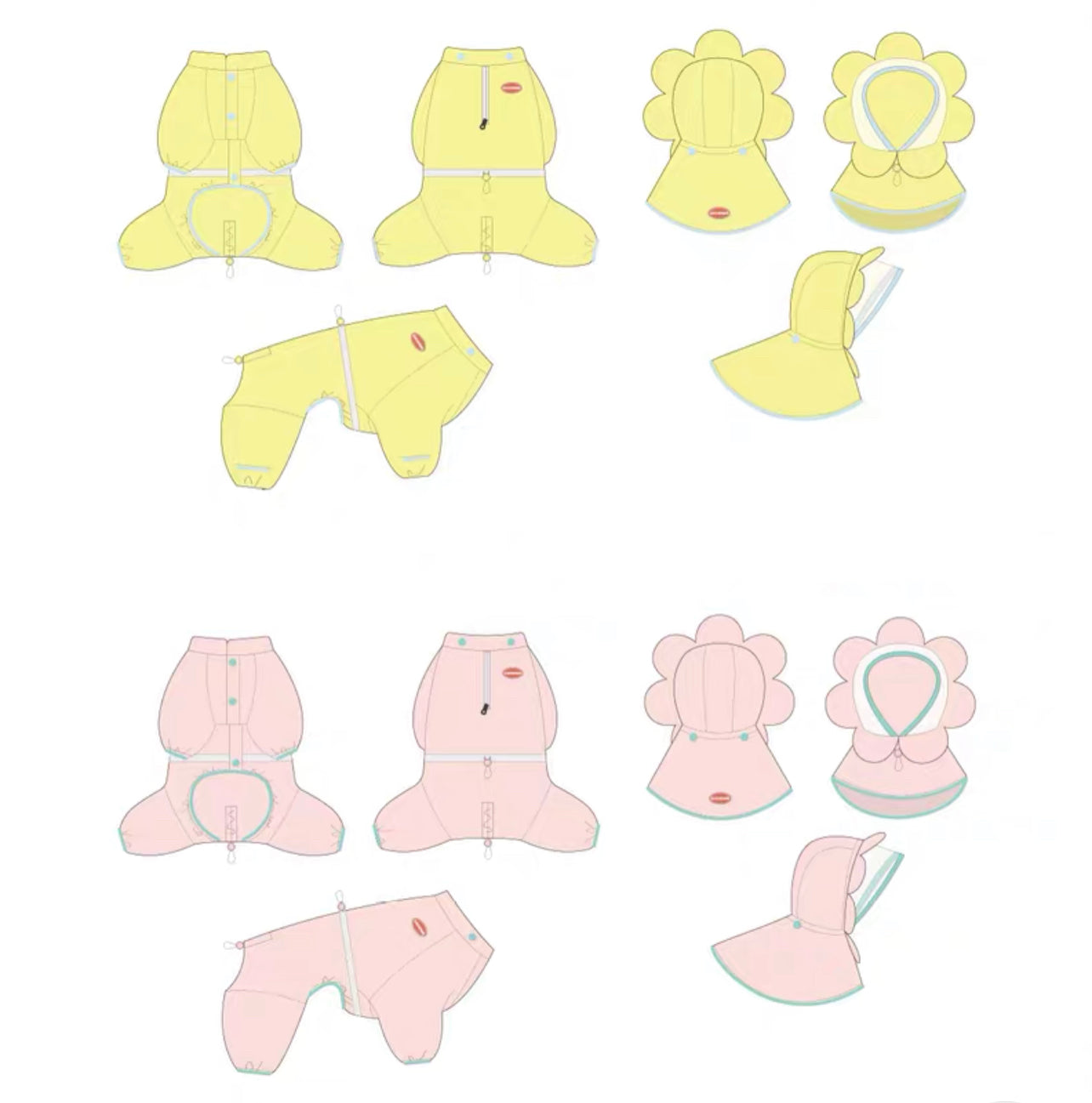 Flower pet rain coat