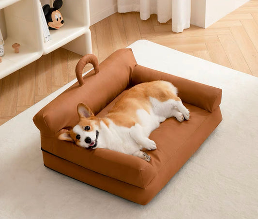 Pet PU leather fabric sofa bed