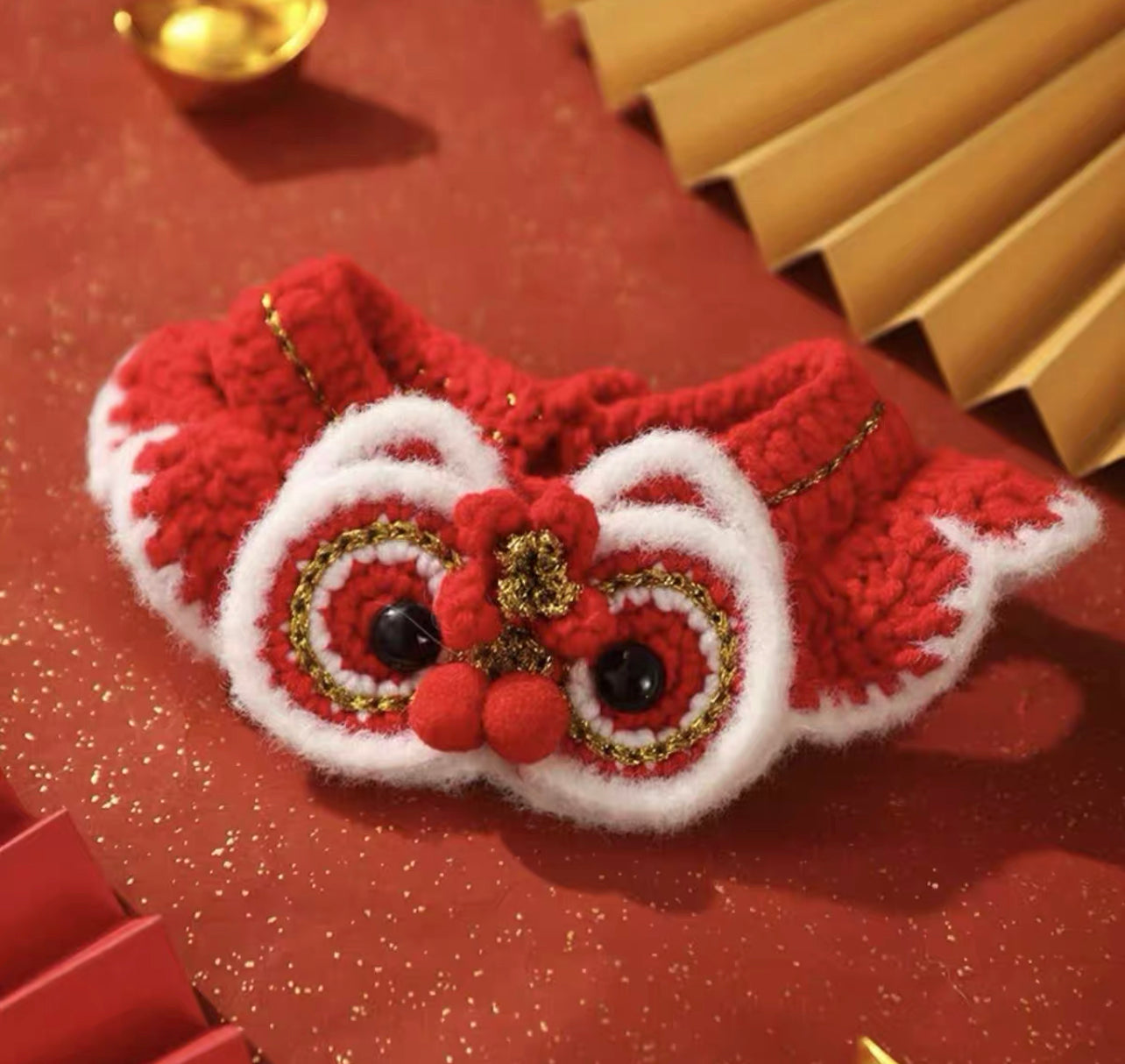 Pet knitted CNY collar
