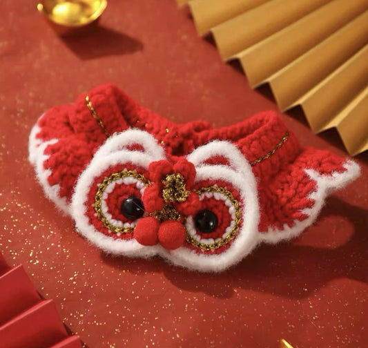 Pet knitted CNY collar