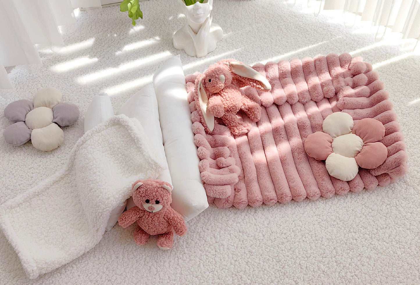 Plush sofa pet bed