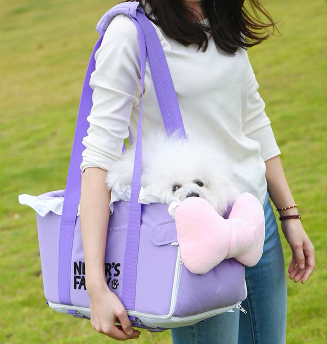 2 in 1 purple pet car booster and carrier