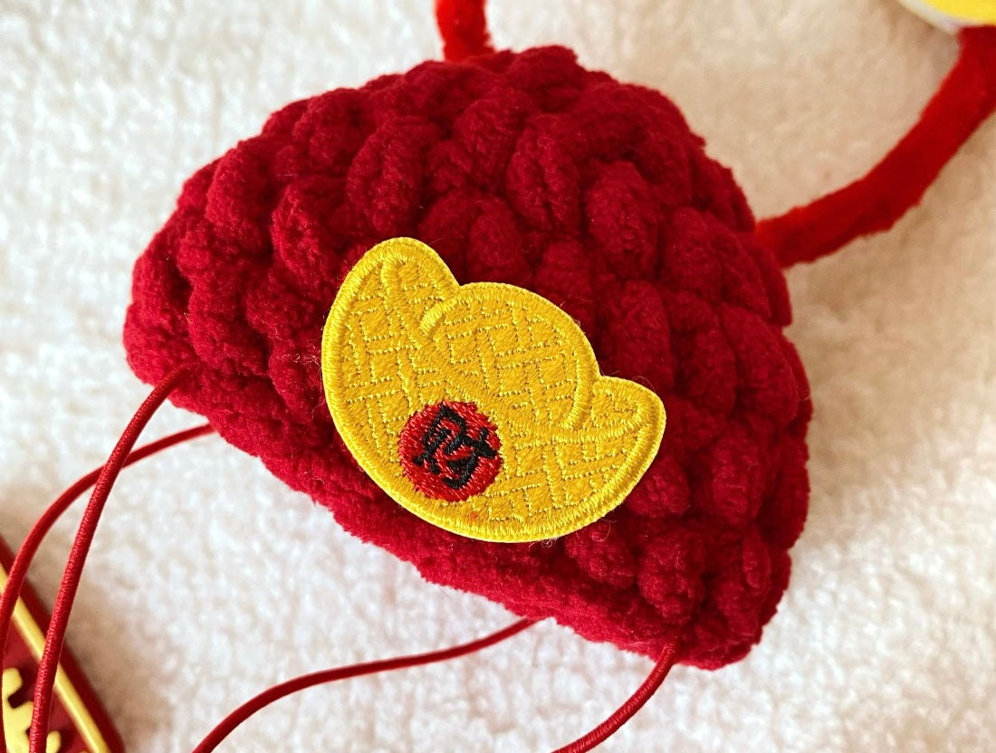 Pet knitted collar hat set