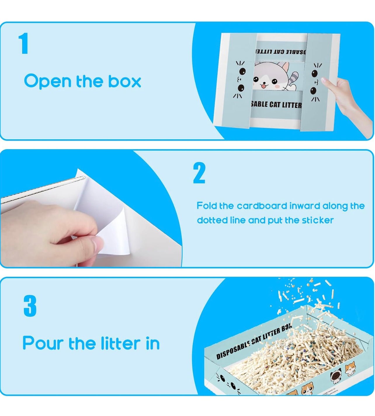 Disposable cat litter box