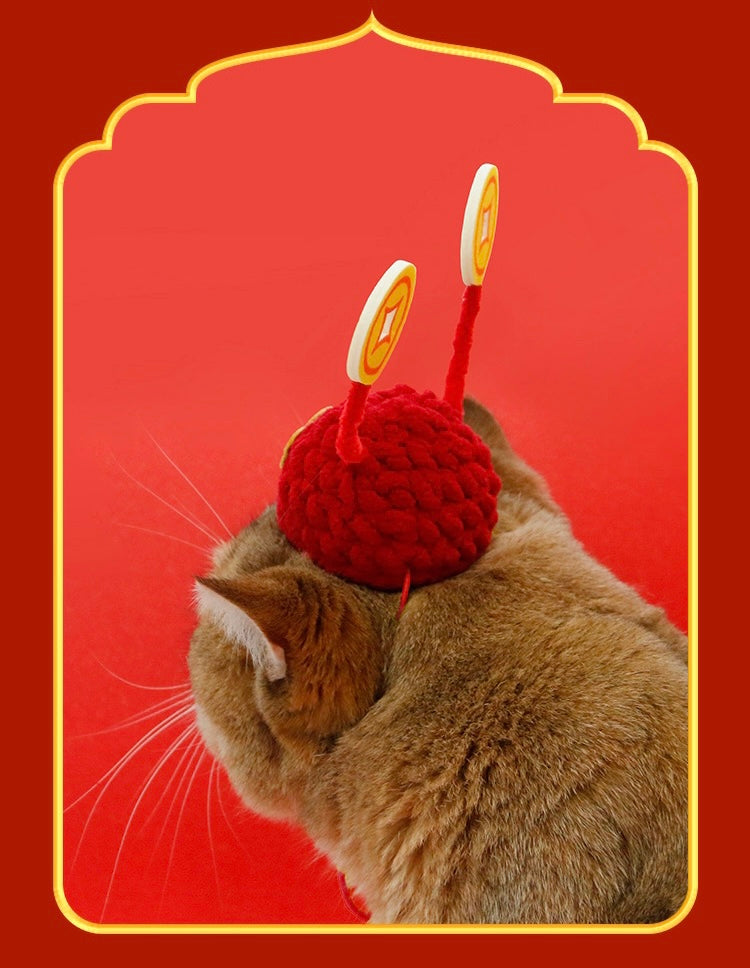 Pet knitted collar hat set