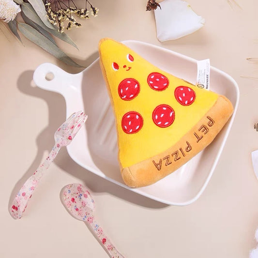 Pet pizza squeaky toy