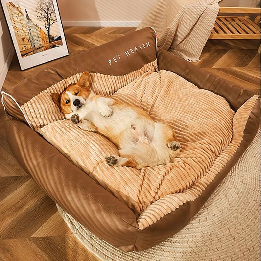 Brown jumbo pet bed