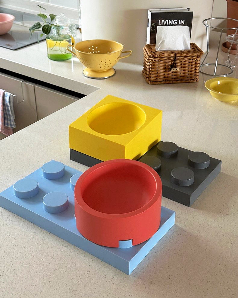 LEGO block pet bowl
