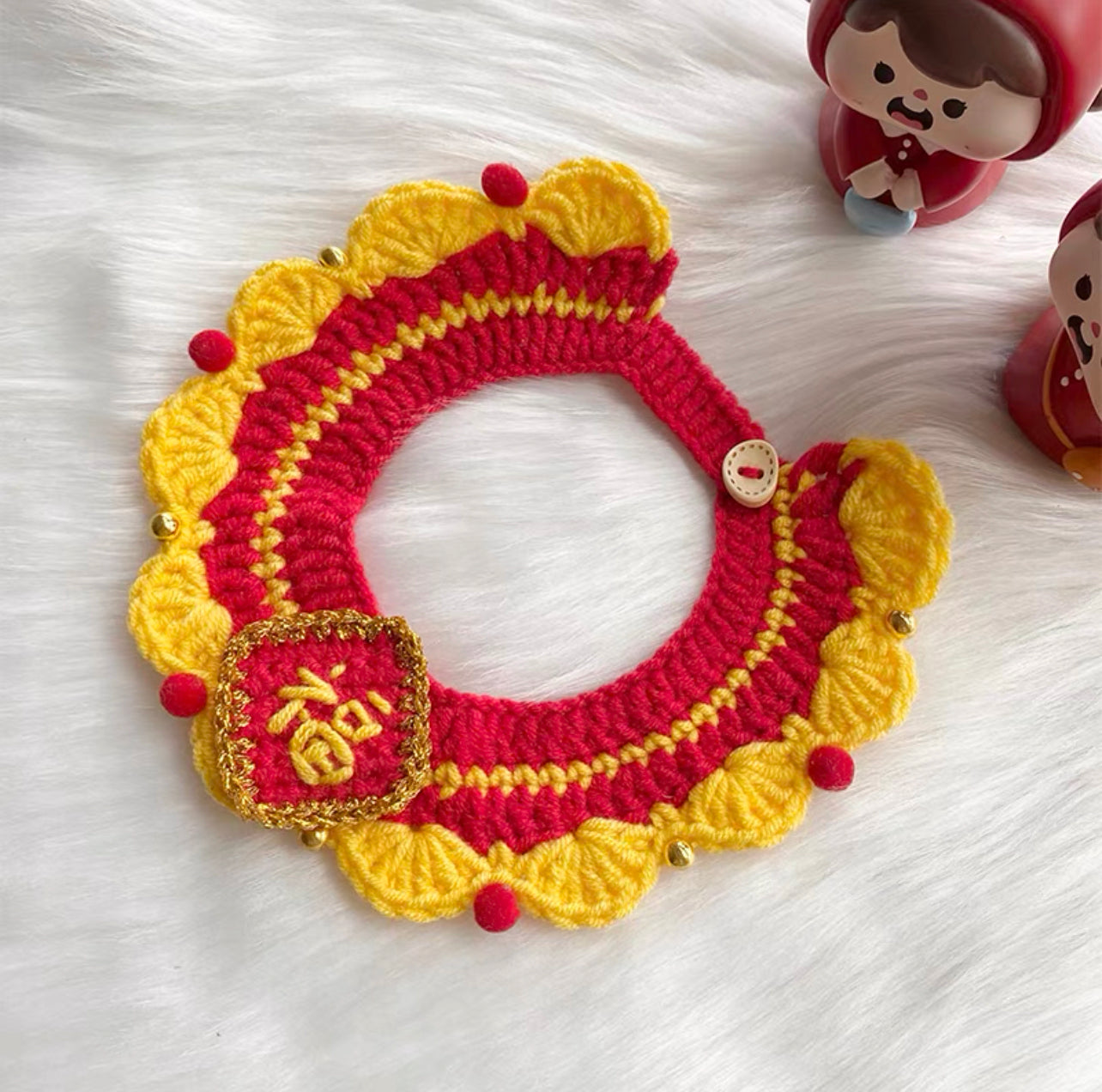 Pet knitted CNY collar