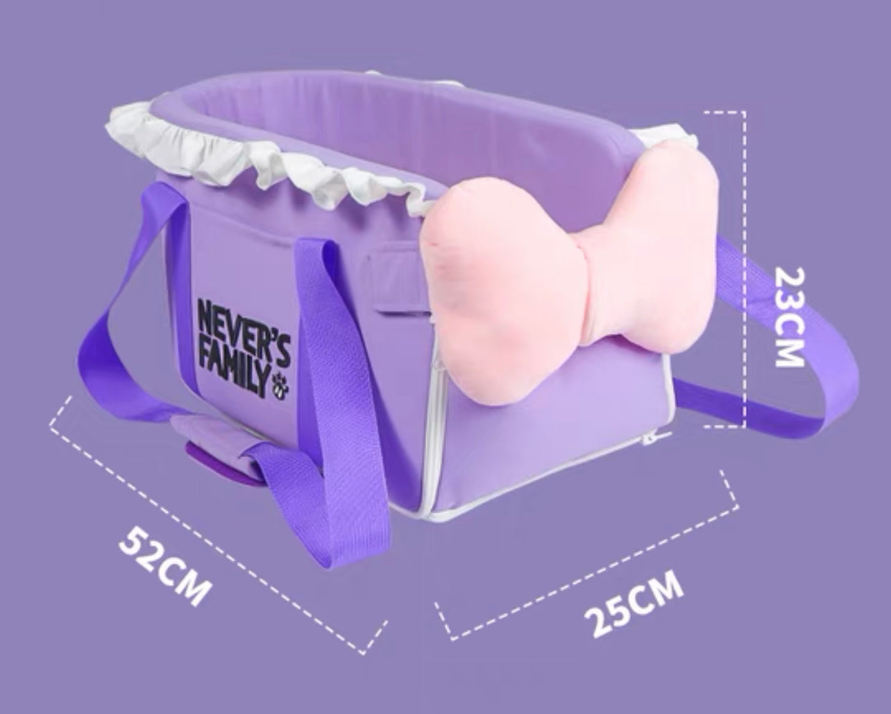 2 in 1 purple pet car booster and carrier