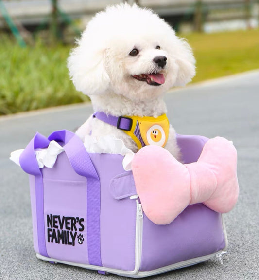 2 in 1 purple pet car booster and carrier