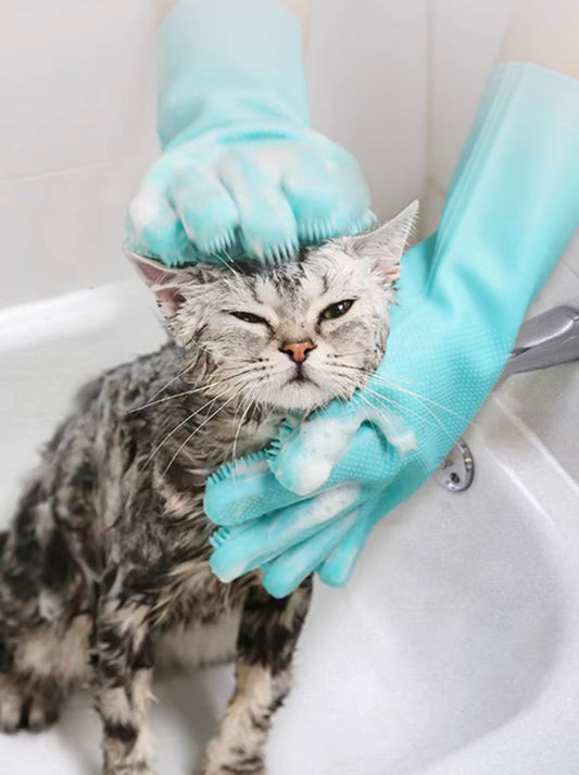 Pet bath gloves