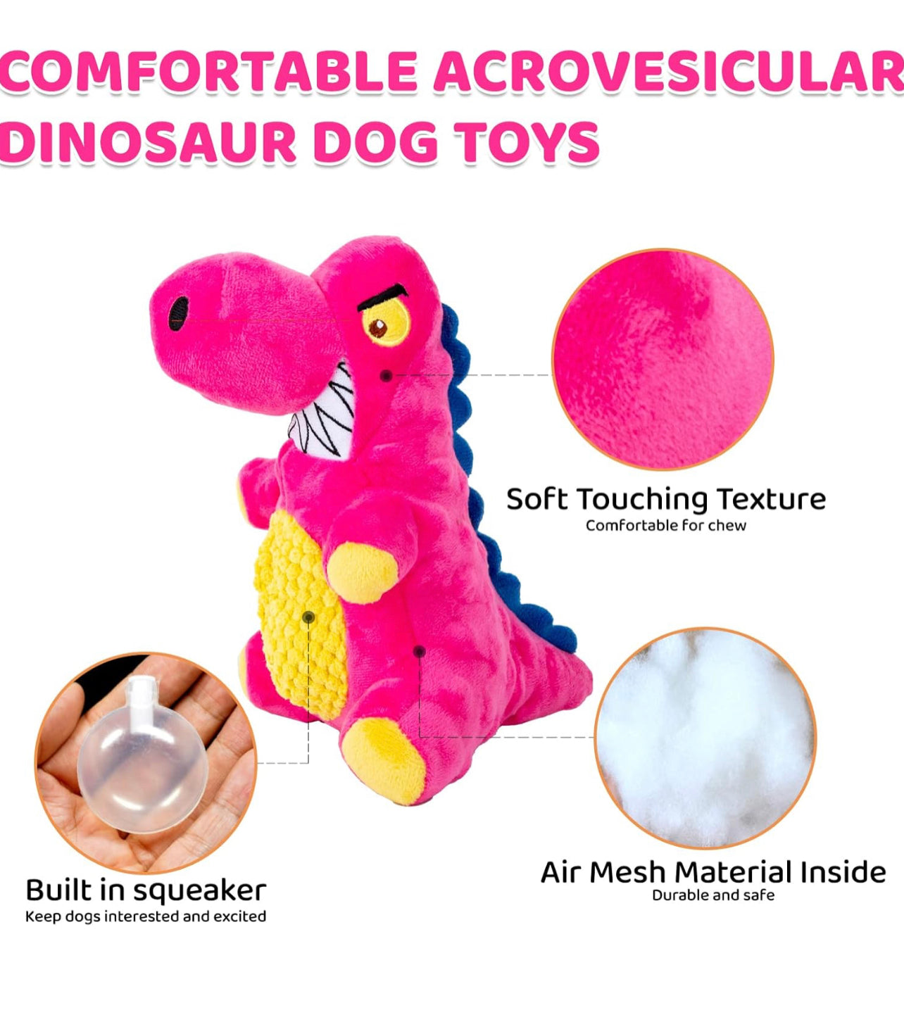 Pink Dino chewing toy
