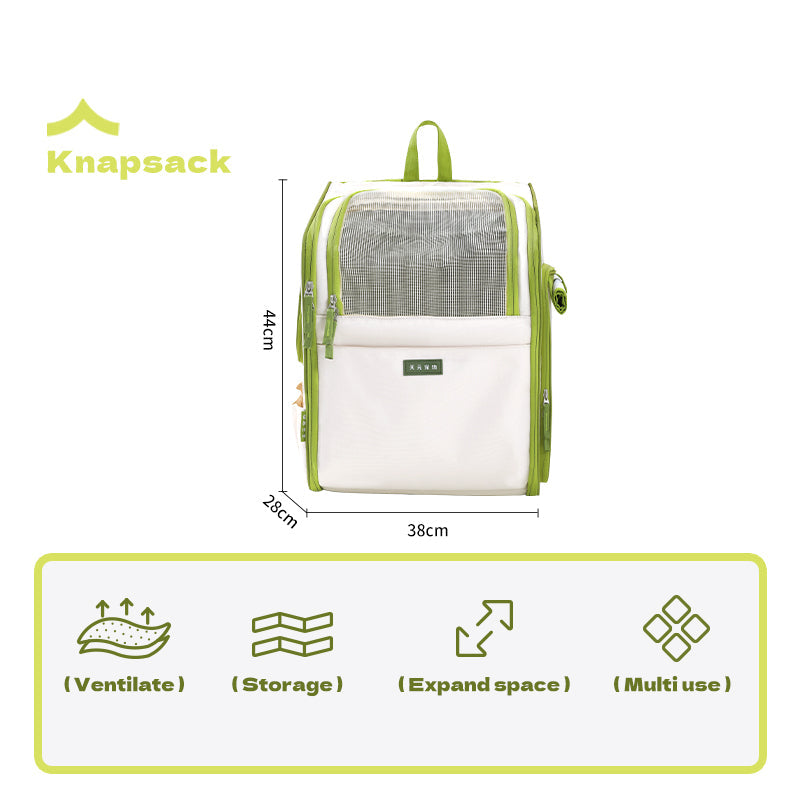 Expandable pet backpack