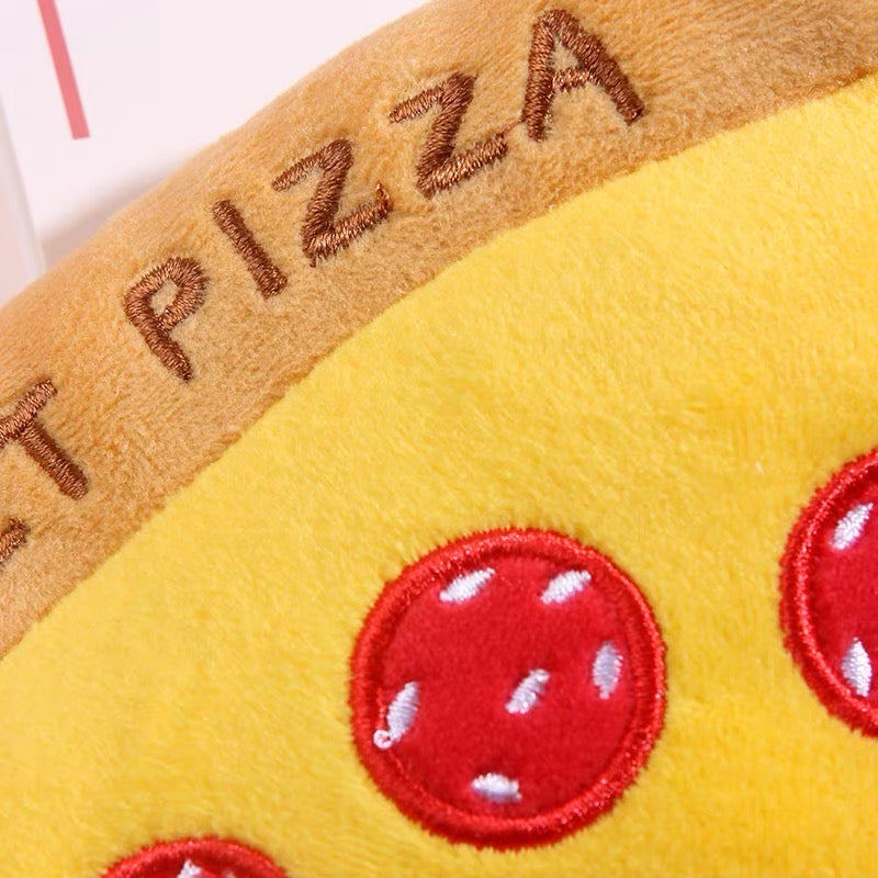 Pet pizza squeaky toy
