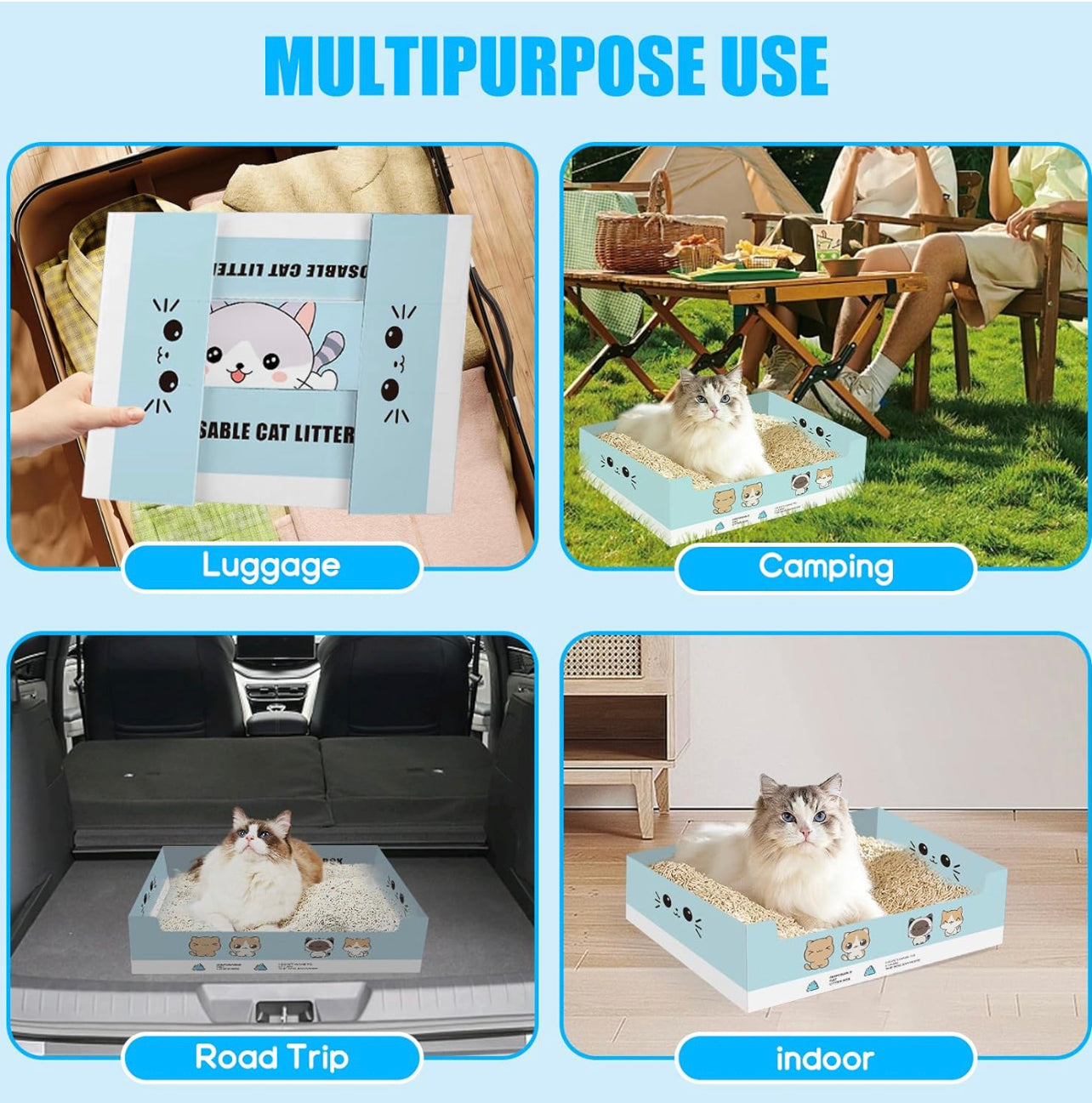 Disposable cat litter box