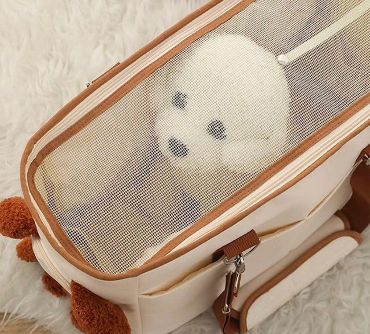 Cute bear head out pet bag