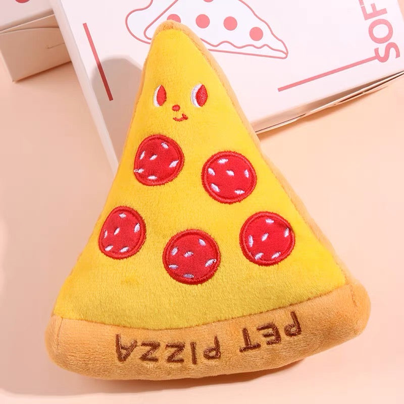 Pet pizza squeaky toy