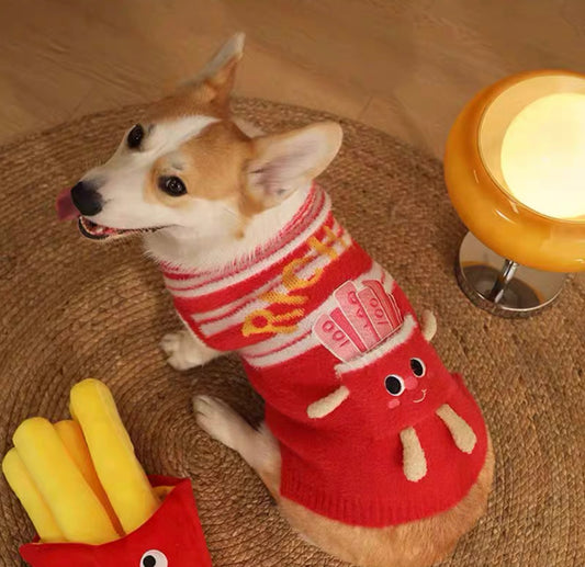 French fries pet sweater