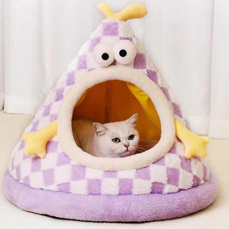 Colorful cone pet bed