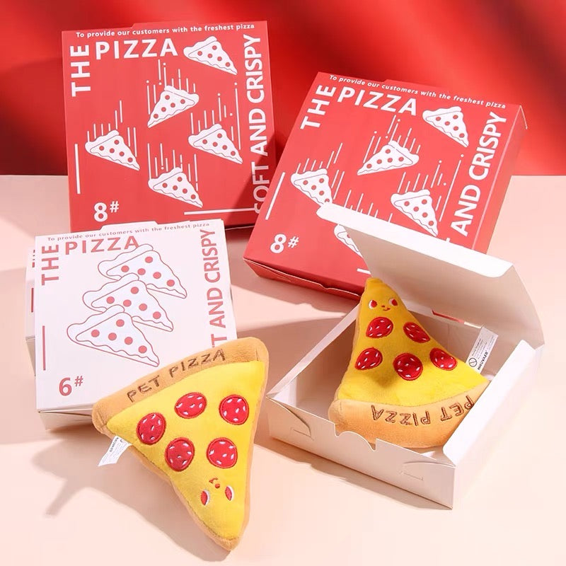 Pet pizza squeaky toy
