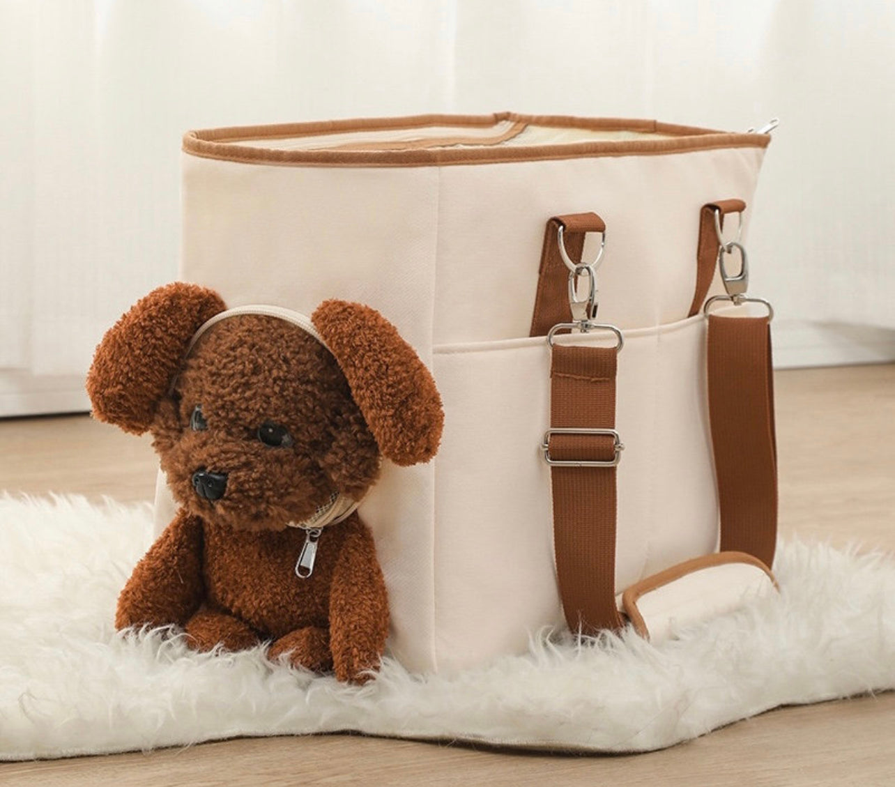 Cute bear head out pet bag