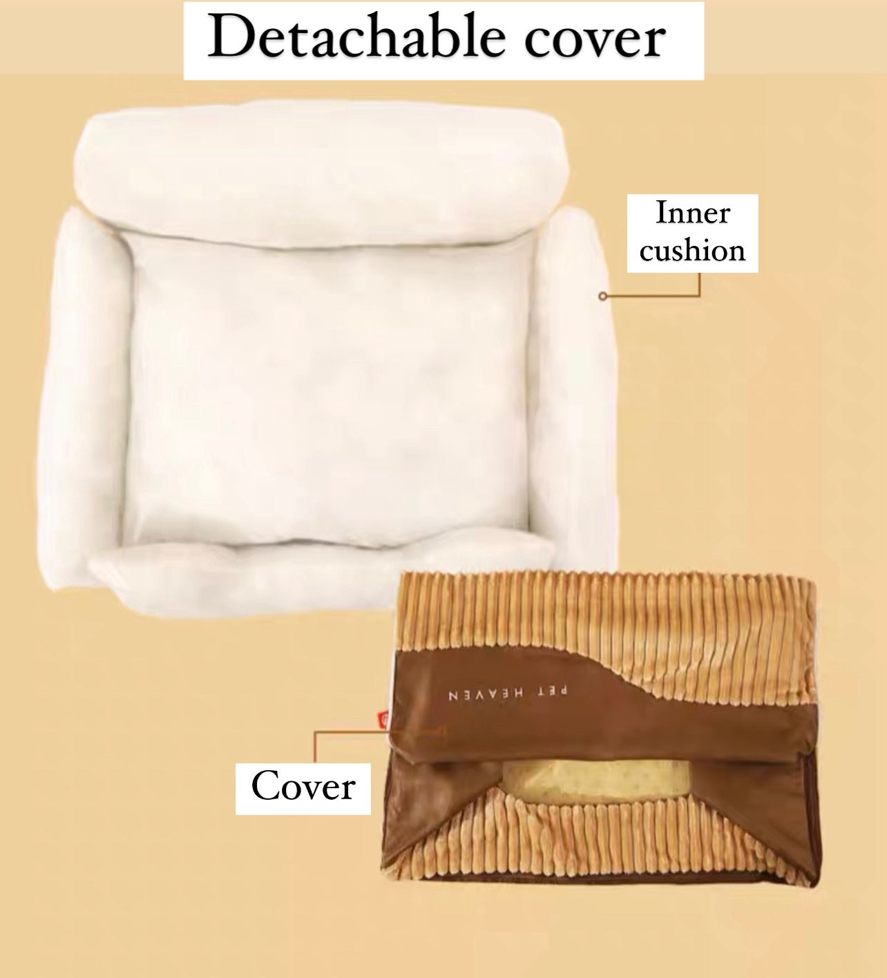 Brown jumbo pet bed